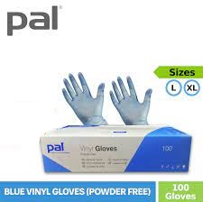 Pal Vinyl Gloves Powder Free – Blue (Large)